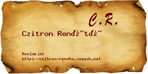 Czitron Renátó névjegykártya